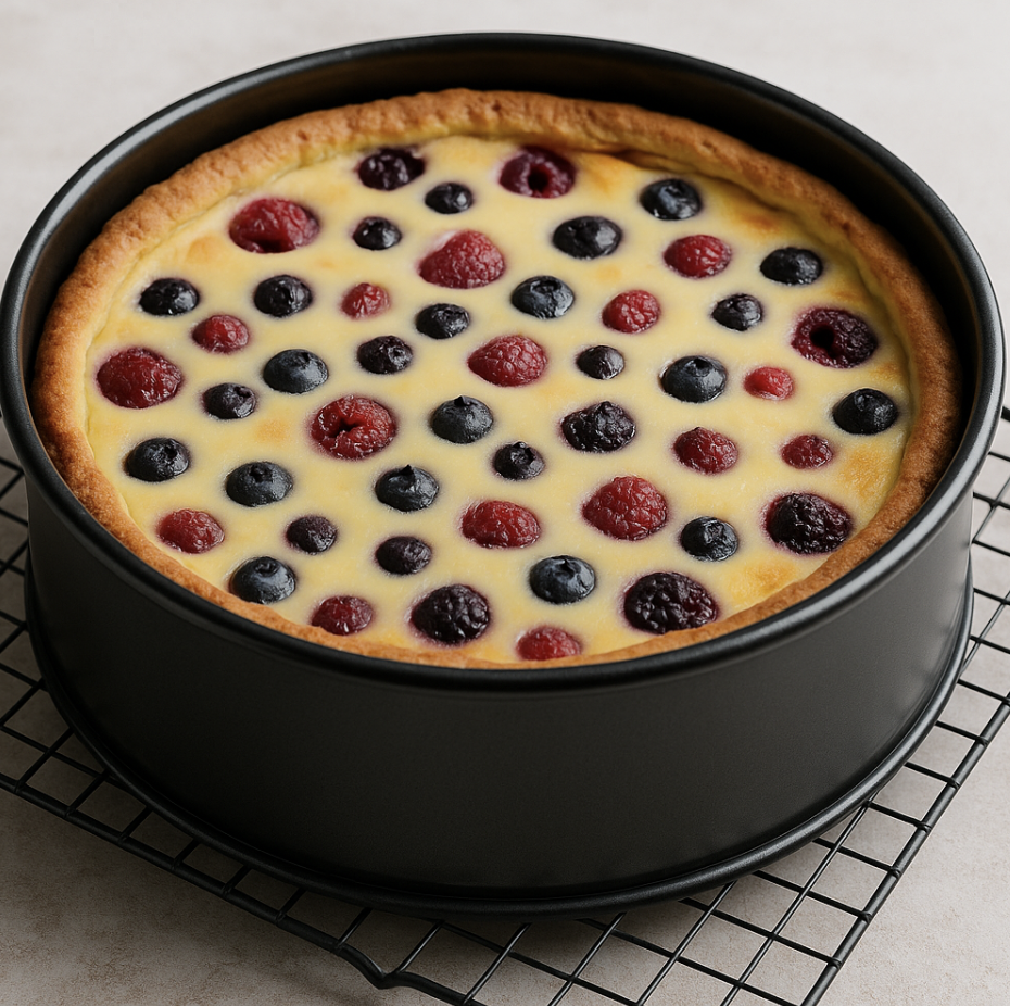 Zuckerfreier Puddingkuchen mit Beeren