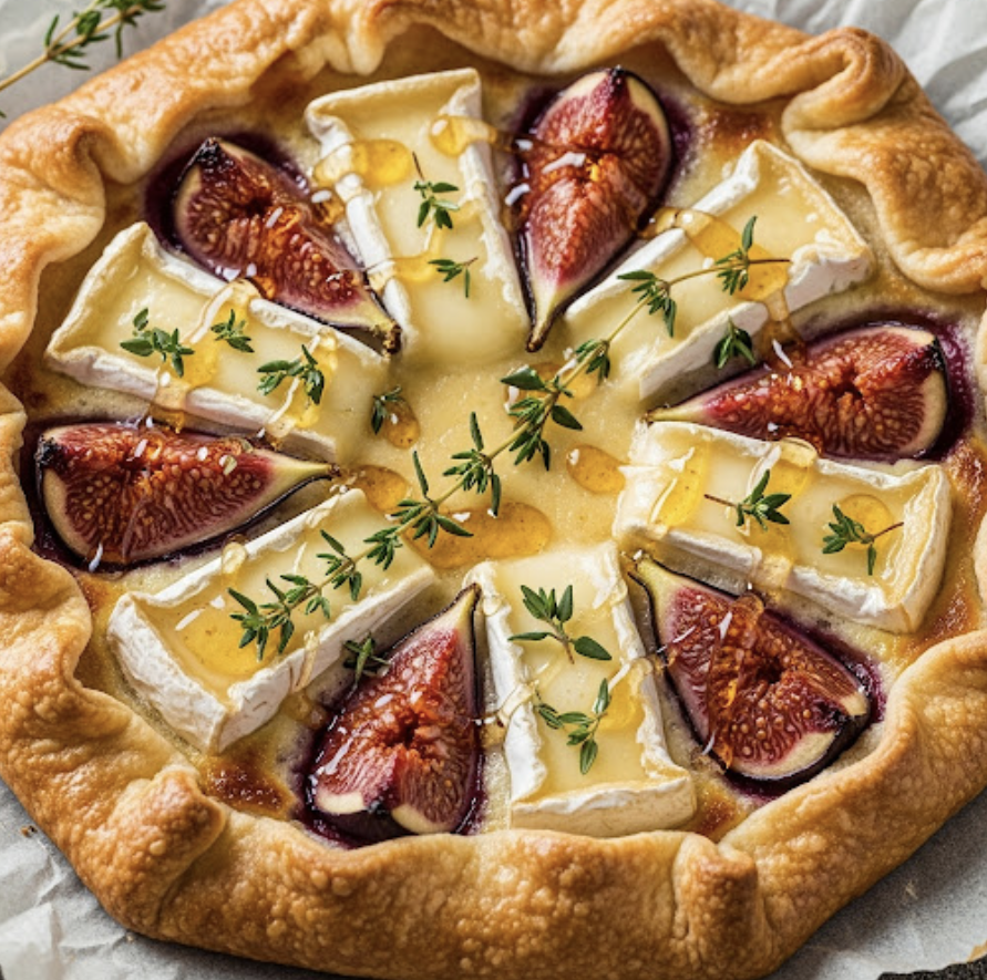 Herzhafte Camembert-Feigen-Tarte mit Honig-Thymian