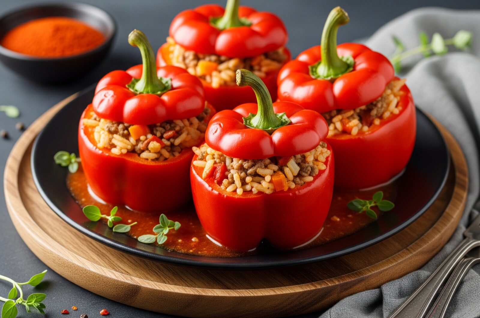 Gefüllte Paprika sind ein Klassiker der herzhaften Küche. 