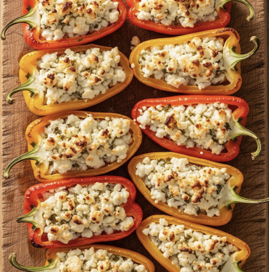 Gefüllte Spitzpaprika mit Feta aus dem Ofen