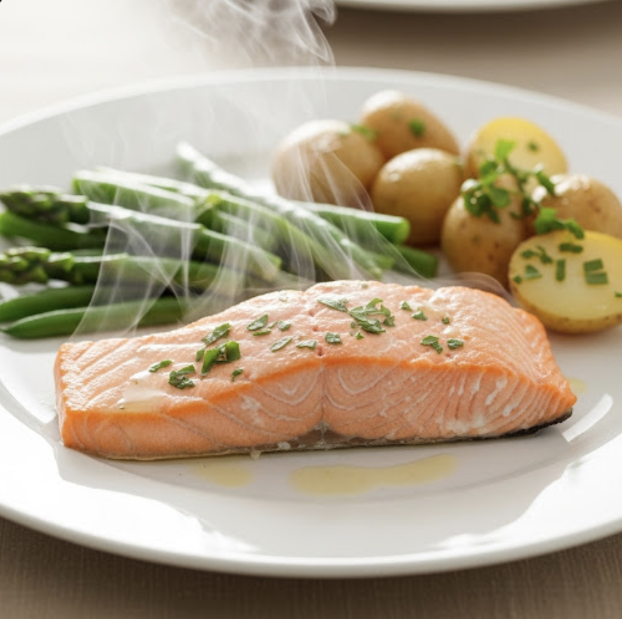 Lachs mit Spargel und Kartoffeln