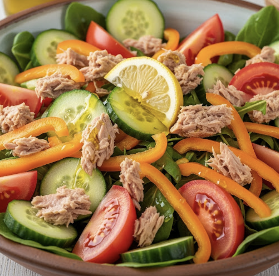 Blattsalat mit Thunfisch