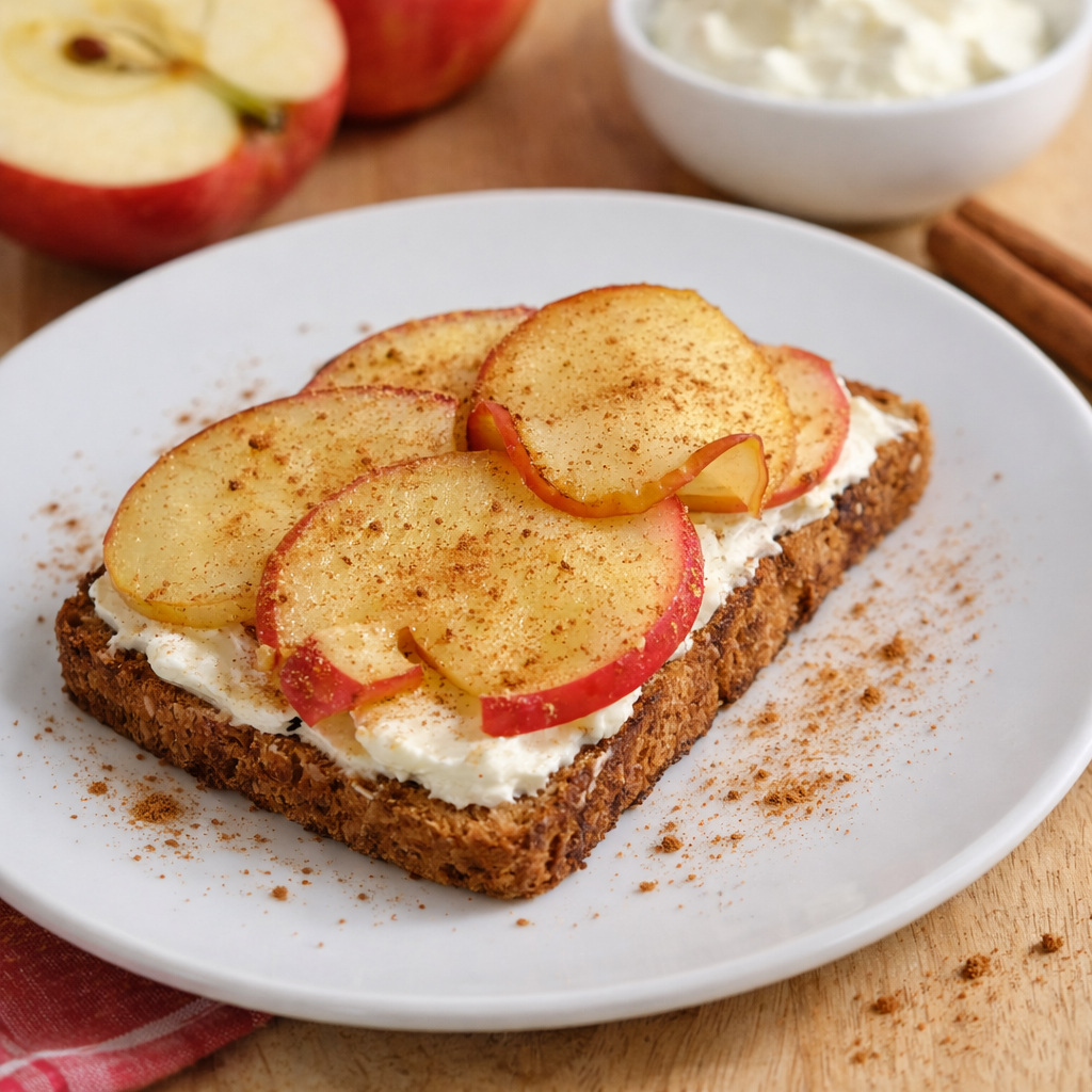 Apfelbrot – Leichtes Frühstück mit Frischkäse & Zimt