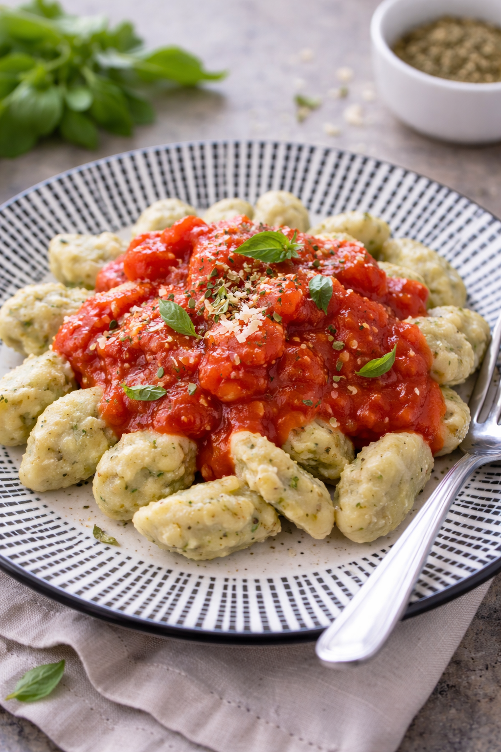 Brokkoli Gnocci mit Tomatensoße
