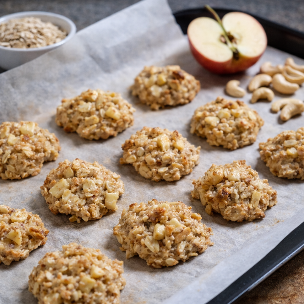Haferkekse mit Apfel & Cashewnüssen